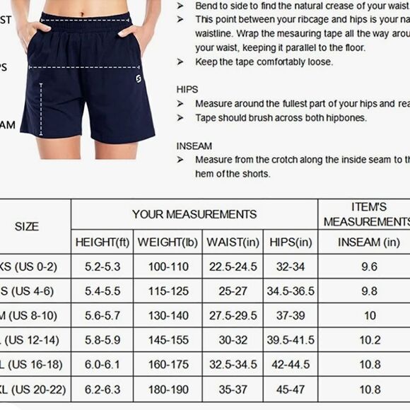 Spowind Navy Blue Women's Cotton Elastic Shorts With Pockets NWT Size S - Picture 9 of 9